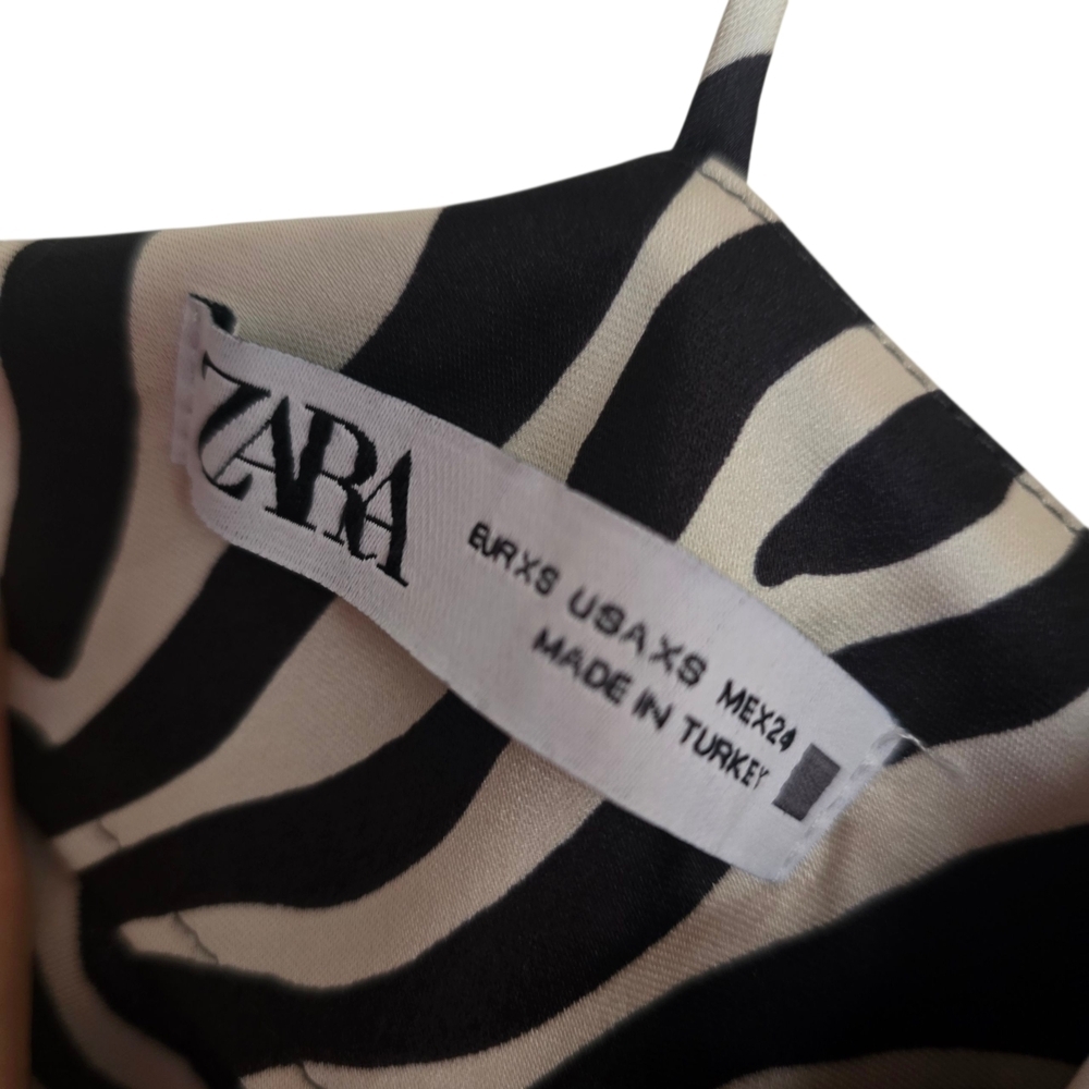 Zara Zebra Print Strappy Dress - Picture 2 of 4